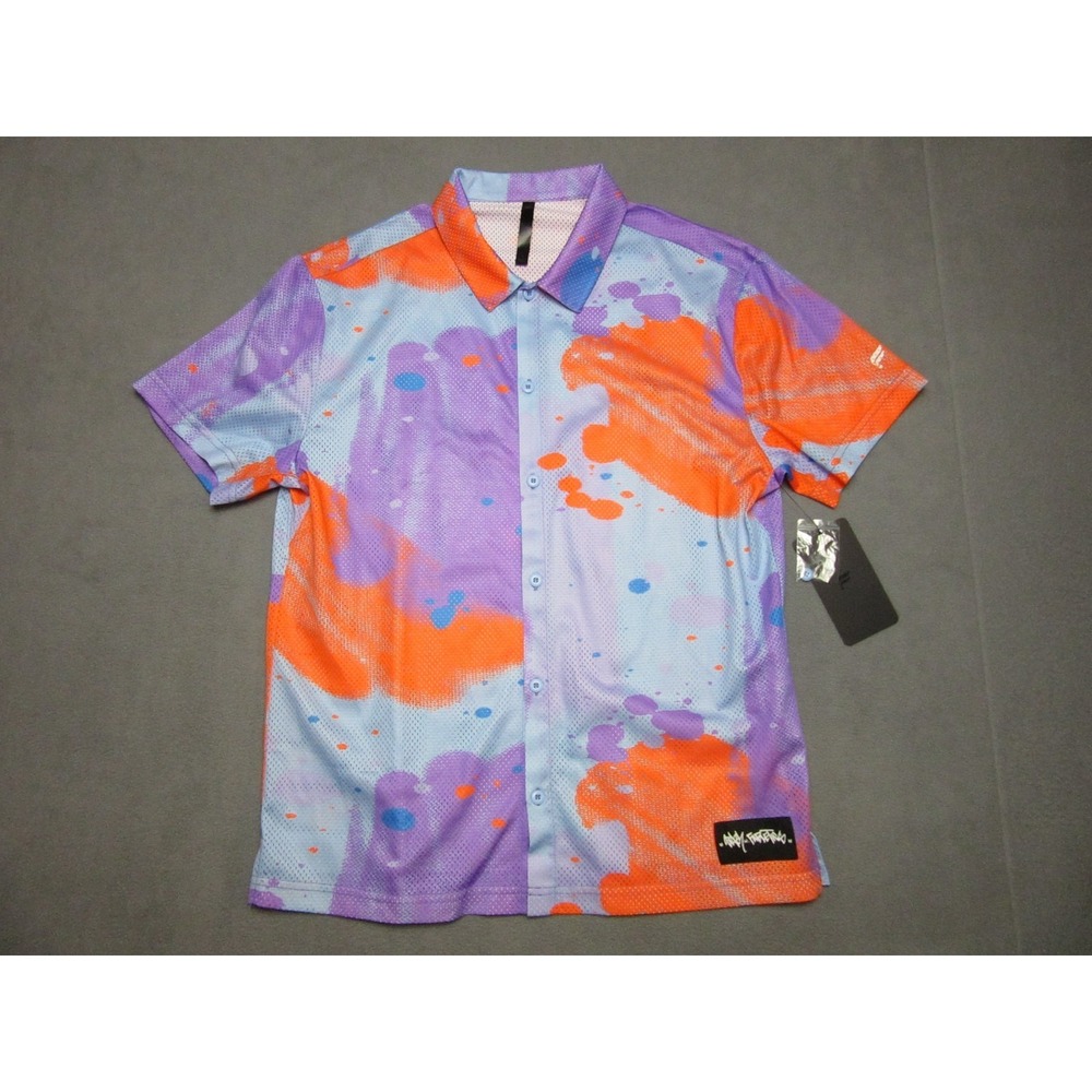 Fabletics Shirt Mens Small Multicolor The Rec Button Up 2.0 Crazy for Fabletics
